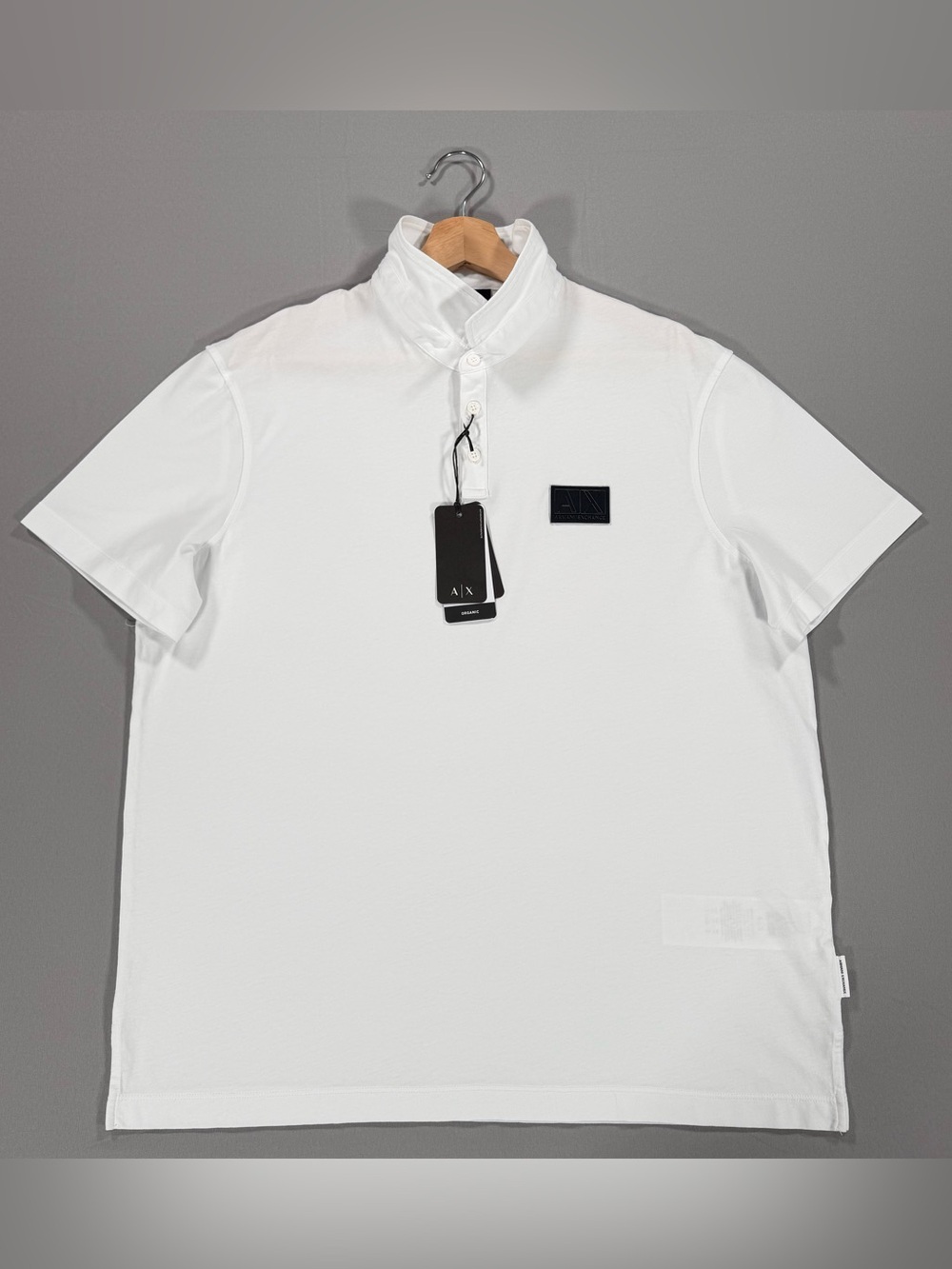 Armani Exchange Mens White Organic Cotton Short Sleeve Polo Shirt XL - Picture 1 of 8